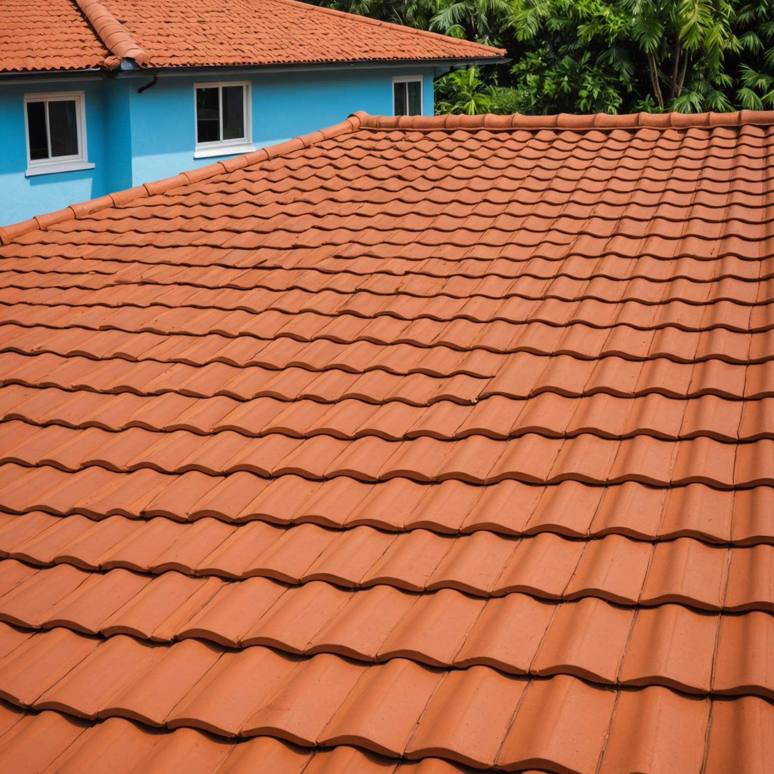 Freshly restored ceramic roof on a bungalow